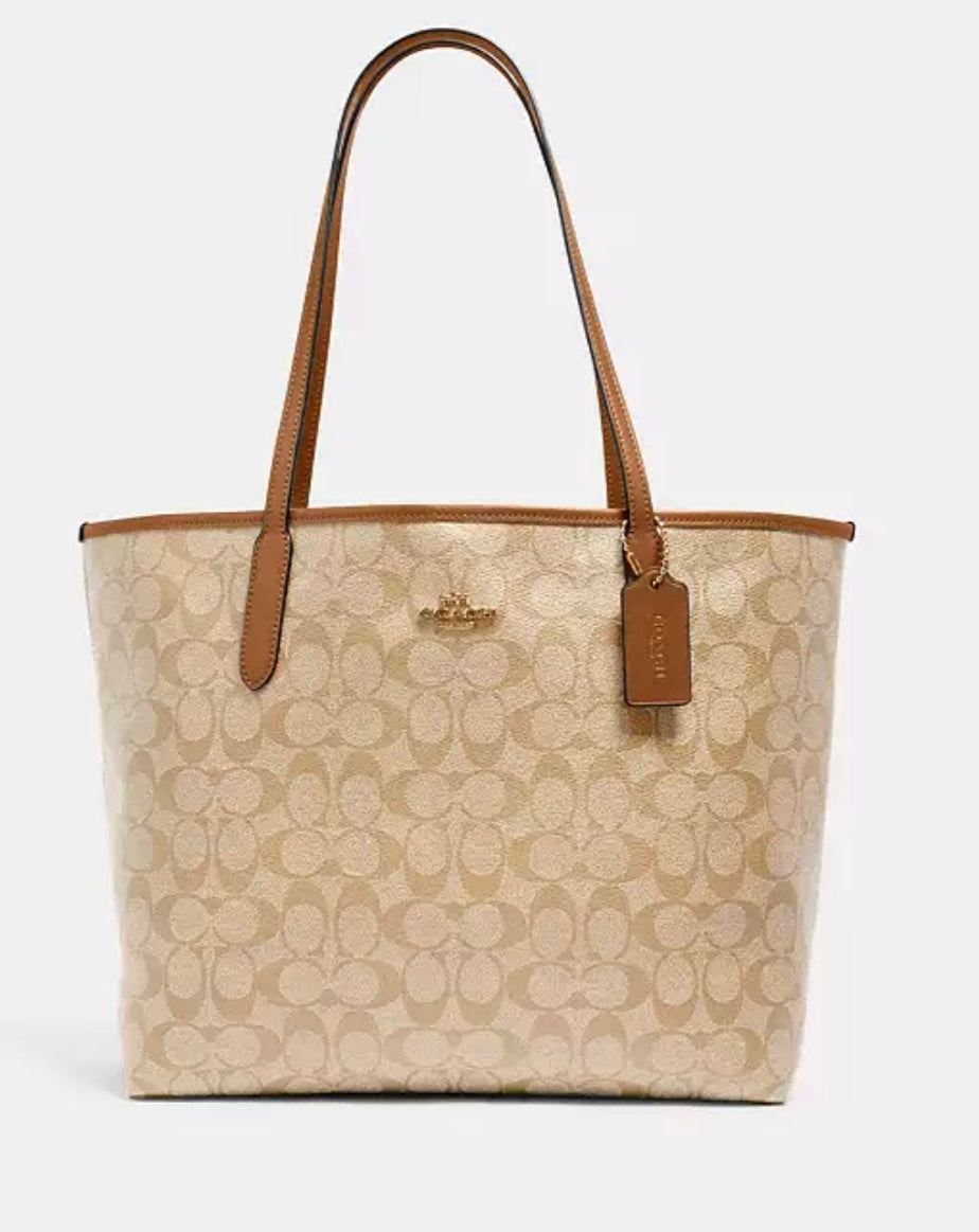 City Tote Bag In Micro Signature Canvas