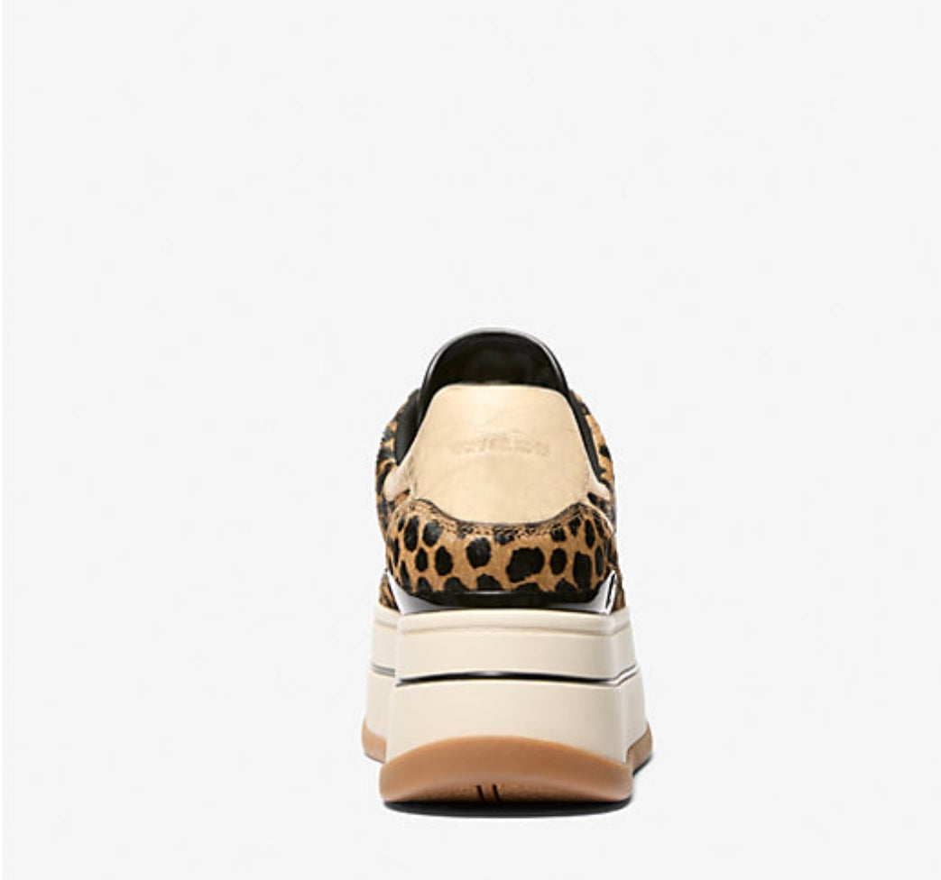 Mk Hayes Cheetah Print Calf Hair Platform Sneaker