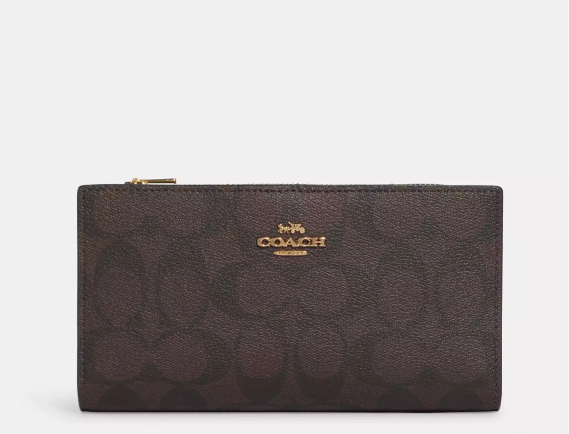 Slim Zip Wallet In Signature Canvas