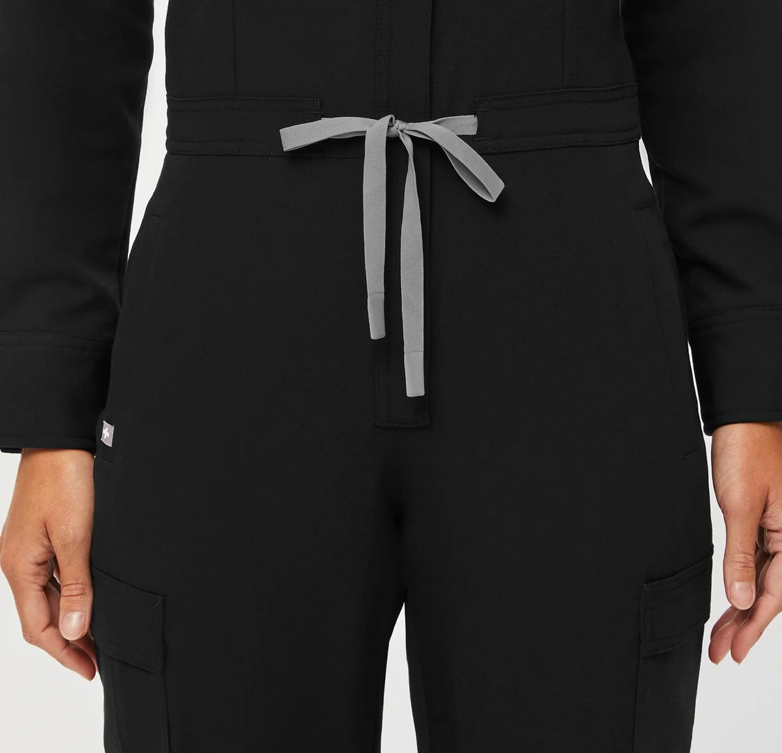 Chantal Cargo ScrubJumpsuit / Black