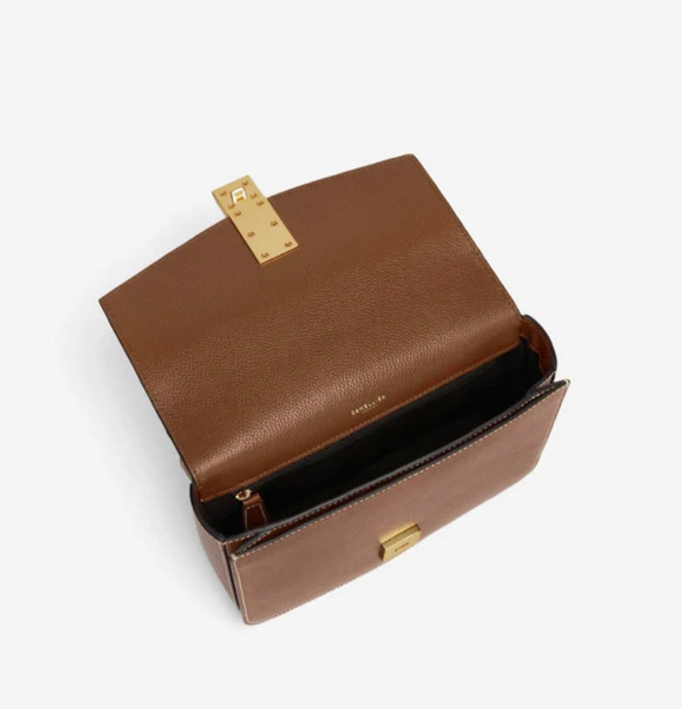The Vancouver,
Tan Small Grain Ecru Stitching