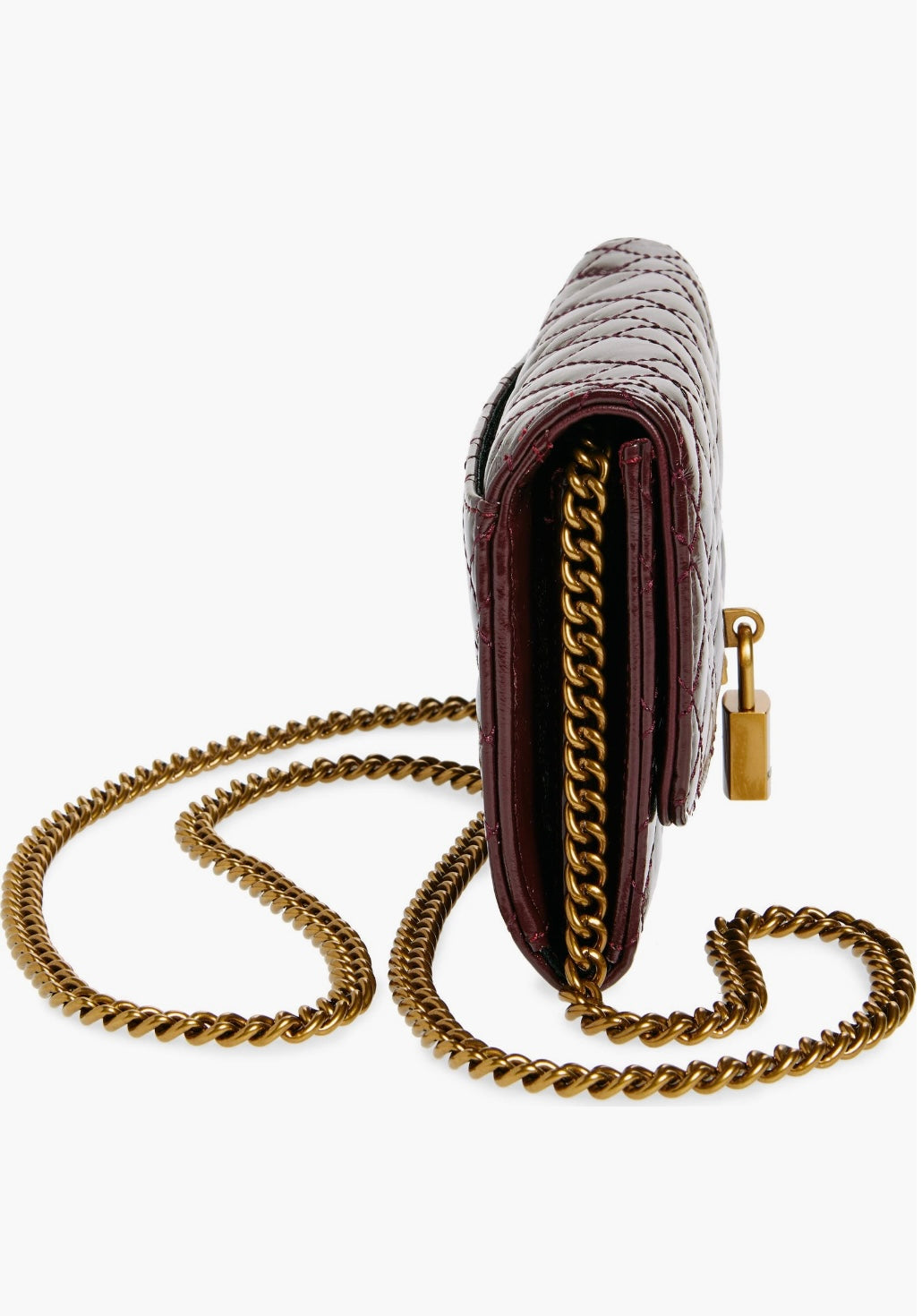 Kurt Geiger Brixton leather chain wallet /Bordo