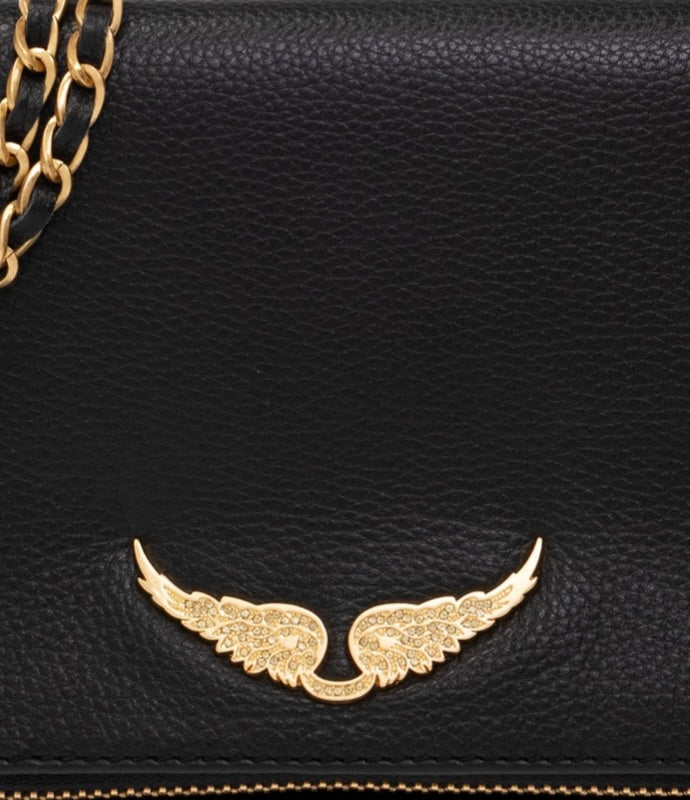 Zadig & Voltaire Rock Leather Shoulder Bag/ Gold Color