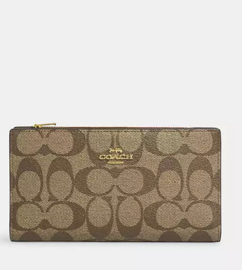 Slim Zip Wallet In Signature Canvas