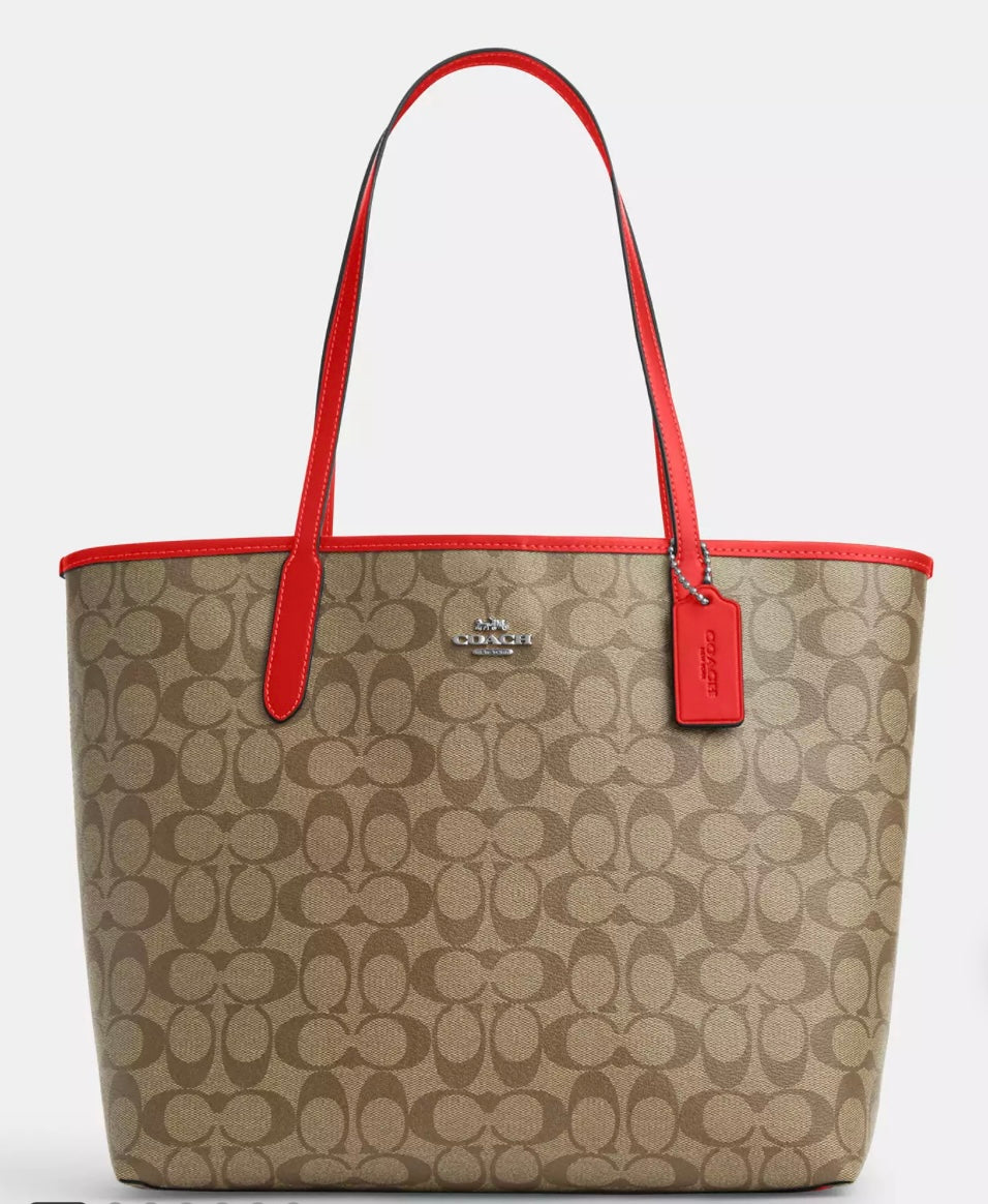 City Tote Bag In Micro Signature Canvas