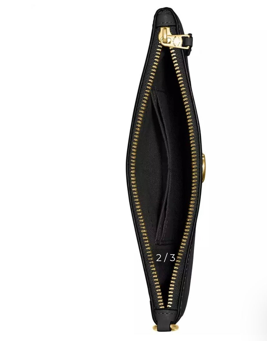 Coach Polished Pebble Leather Small Zip-Top Wristlet