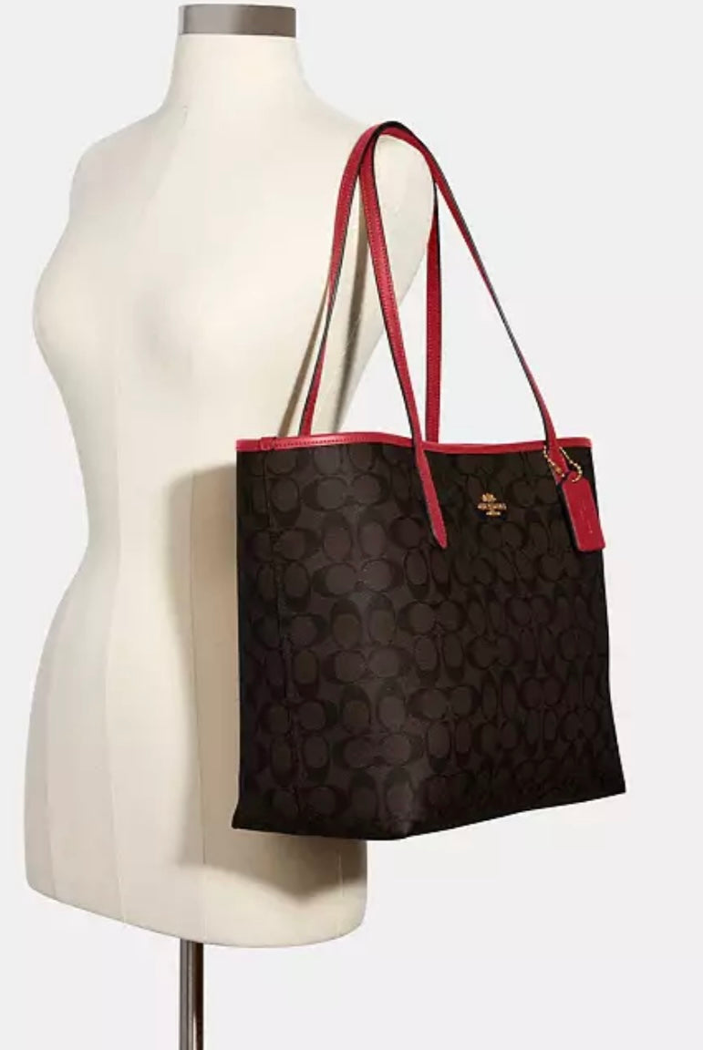 City Tote Bag In Micro Signature Canvas