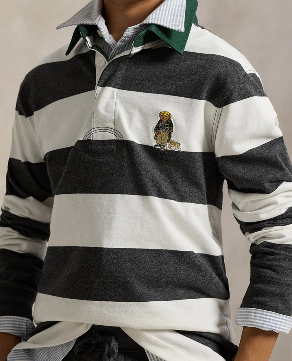Genç bölümü ayıcıklı rugby sweatshirt