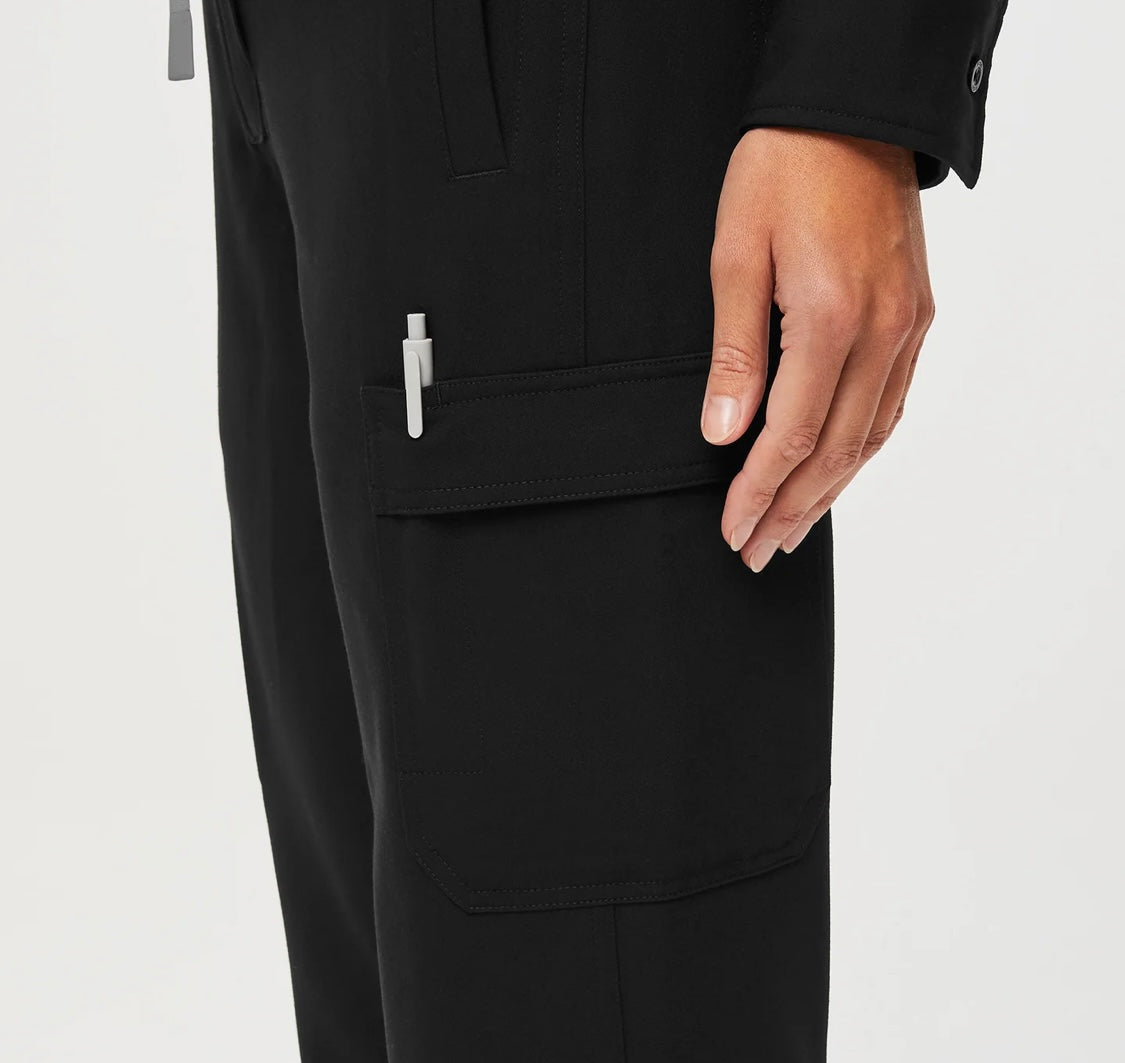 Chantal Cargo ScrubJumpsuit / Black
