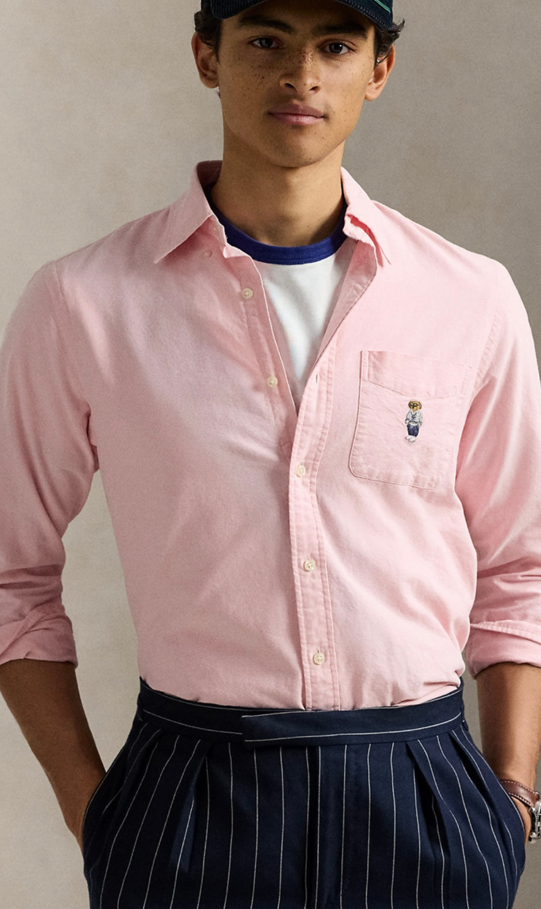 Erkek oxford ayıcıklı gömlek classic kesim