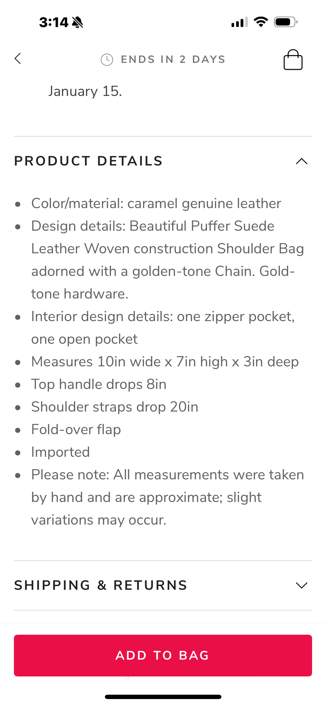 Leather shoulder bag