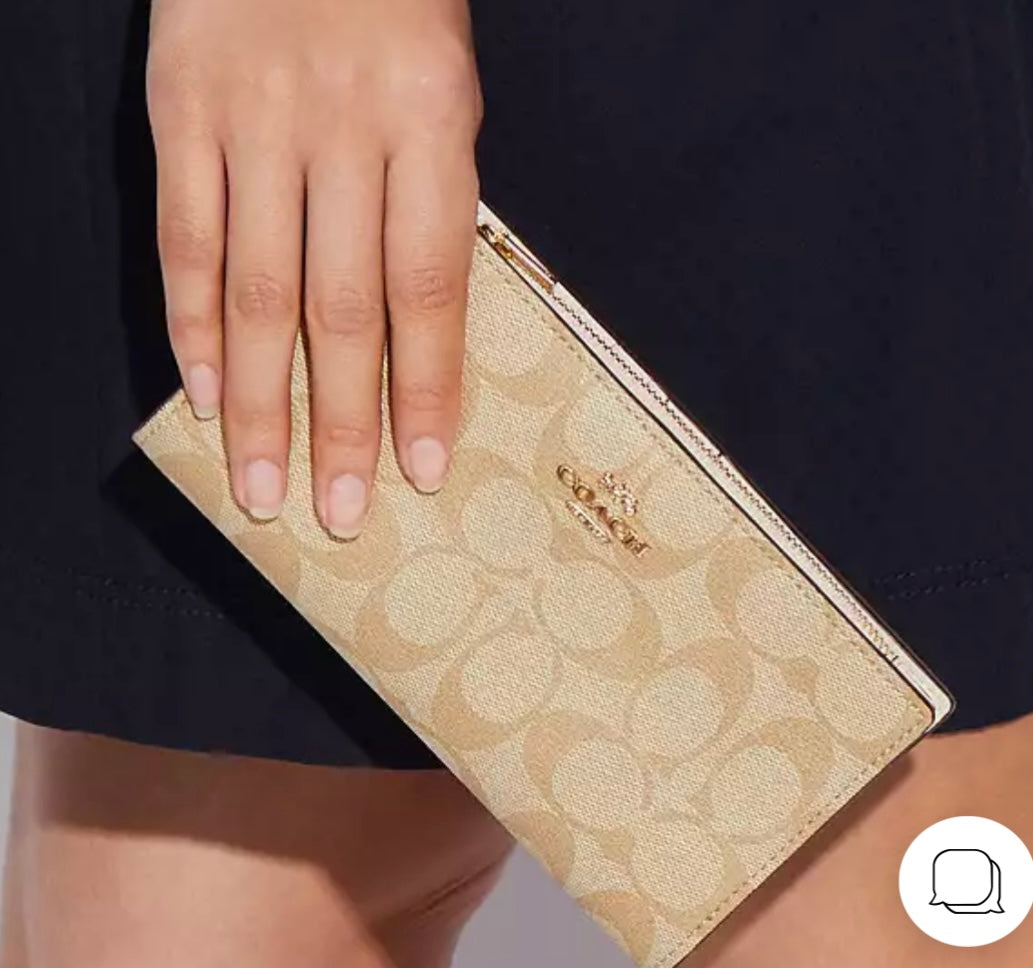 Slim Zip Wallet In Signature Canvas