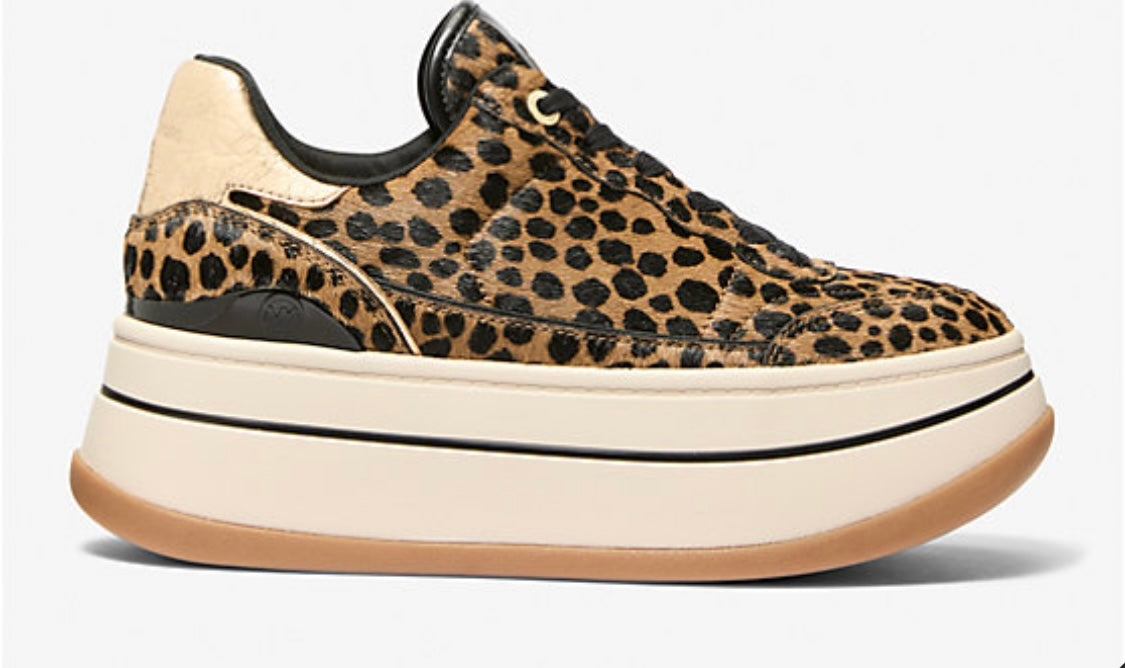 Mk Hayes Cheetah Print Calf Hair Platform Sneaker