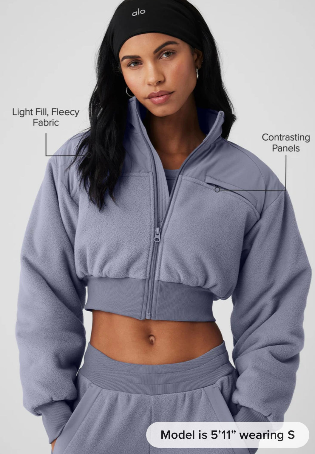 Polar Fleece Cropped Wintry Mix Jacket