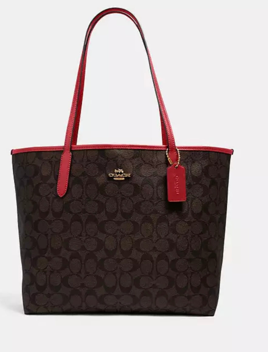 City Tote Bag In Micro Signature Canvas