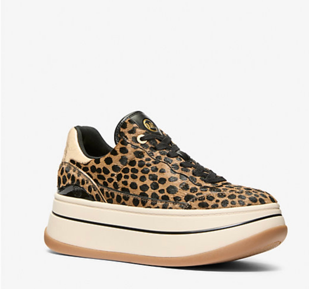 Mk Hayes Cheetah Print Calf Hair Platform Sneaker
