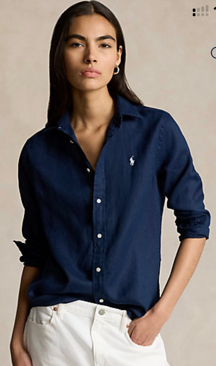 Ralph lauren bayan keten gömlek