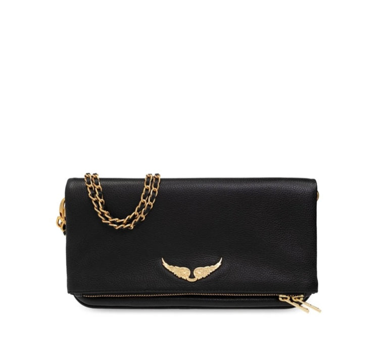 Zadig & Voltaire Rock Leather Shoulder Bag/ Gold Color