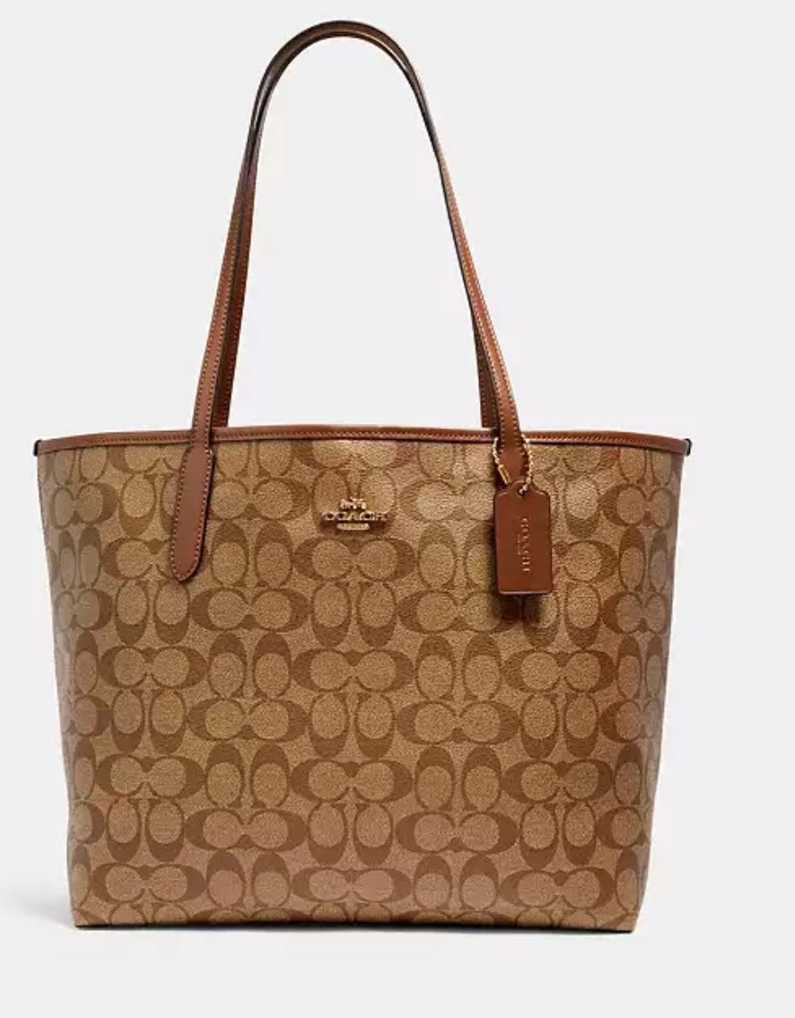 City Tote Bag In Micro Signature Canvas