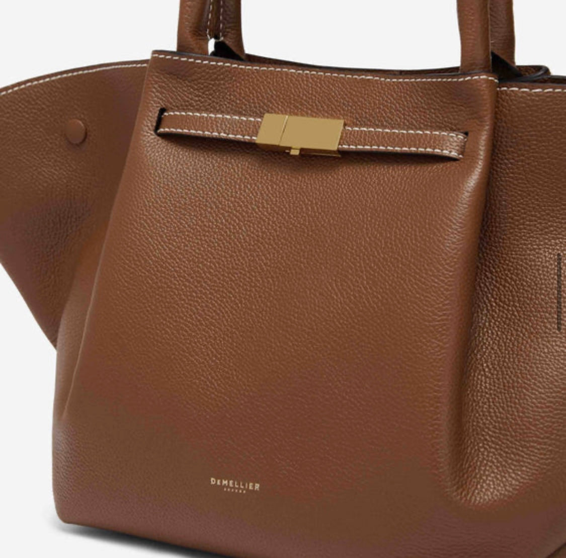 The Midi New York
Tan Small Grain Ecru Stitching