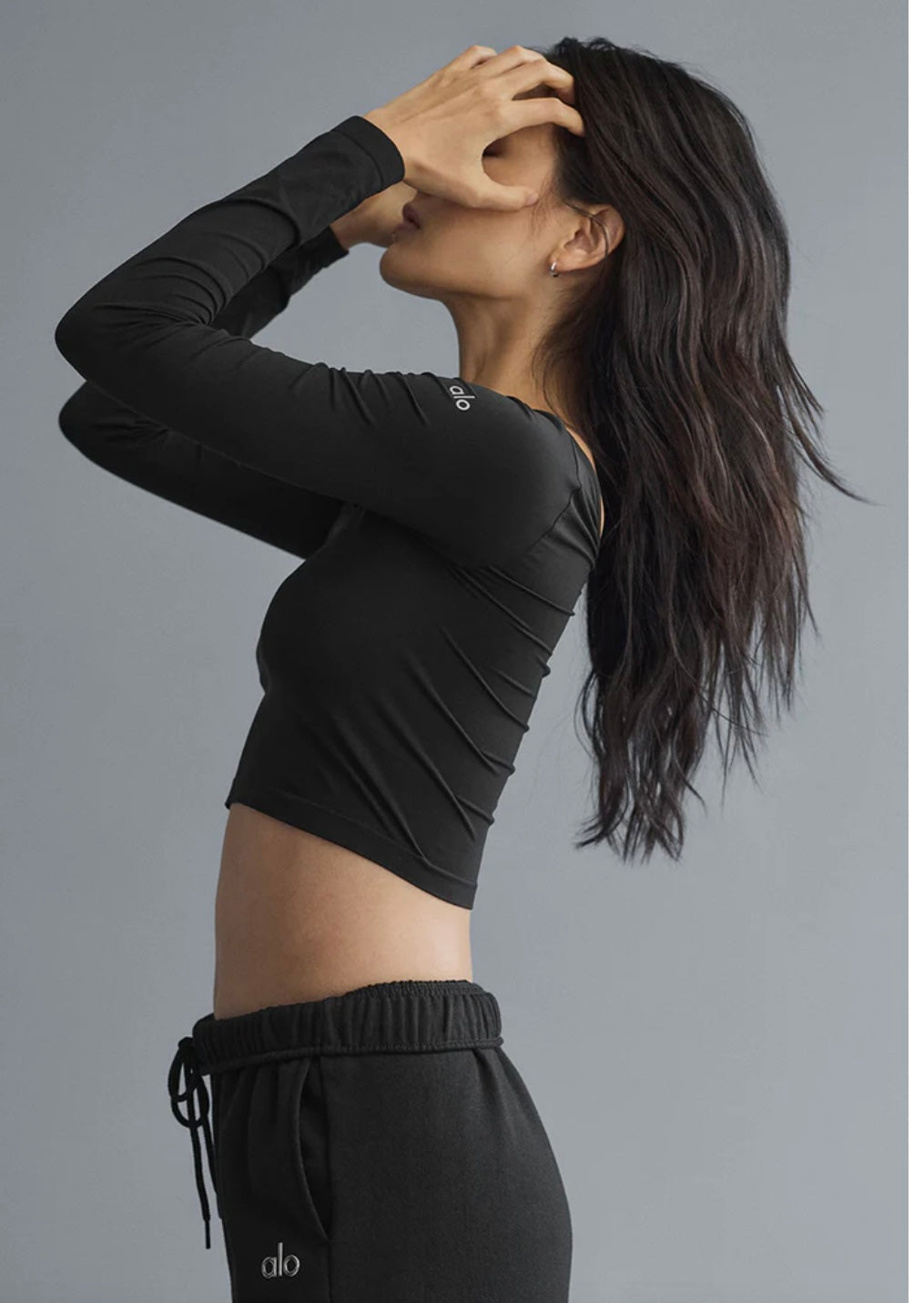 Asymmetric Sheer Glow Long Sleeve