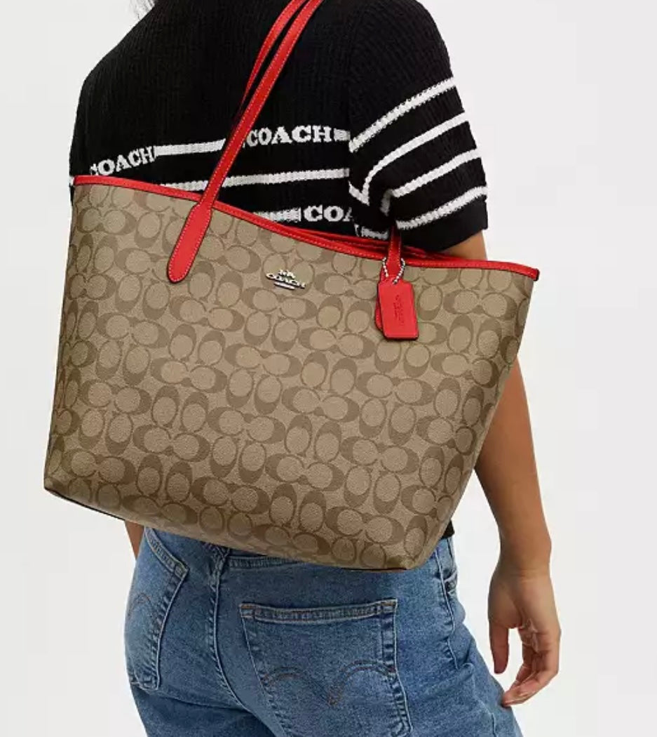 City Tote Bag In Micro Signature Canvas