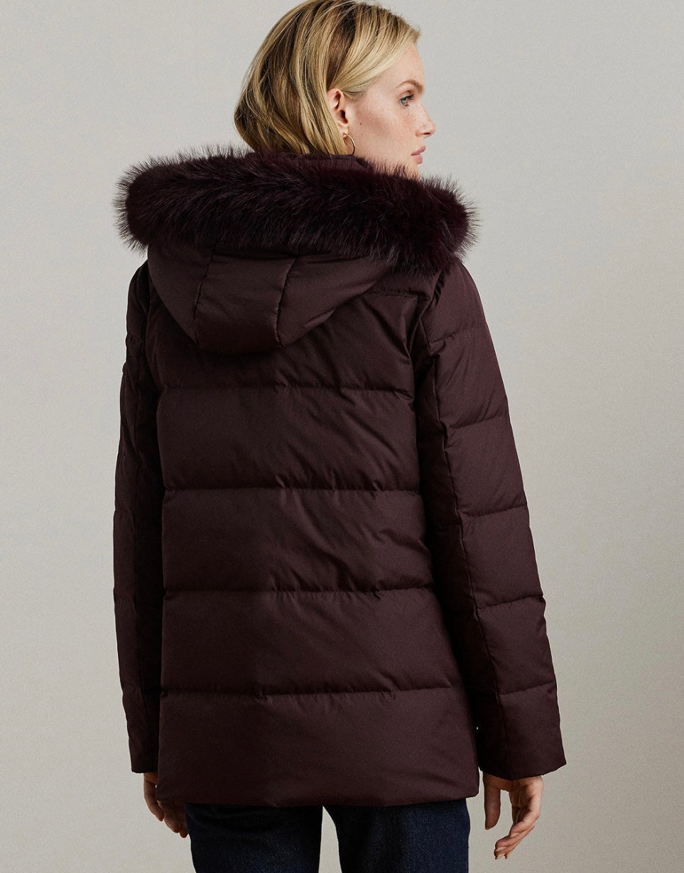 Women's Faux-Fur Hooded Puffer mont