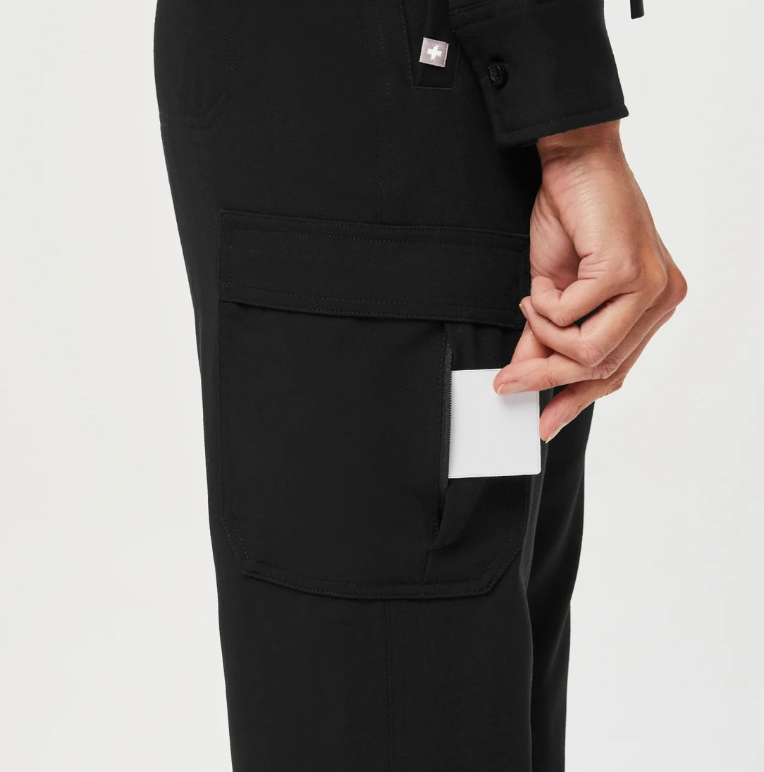 Chantal Cargo ScrubJumpsuit / Black