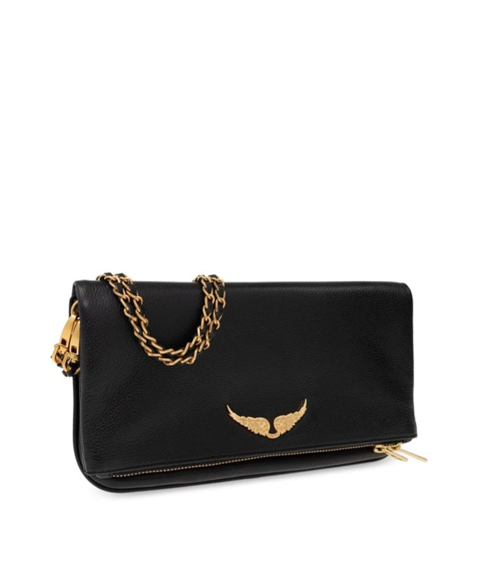 Zadig & Voltaire Rock Leather Shoulder Bag/ Gold Color
