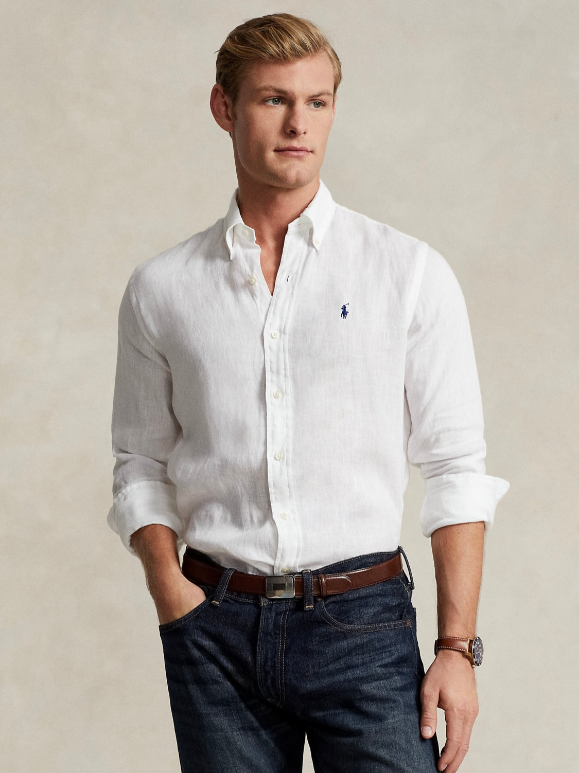 Ralph Lauren Erkek Keten Gomlek