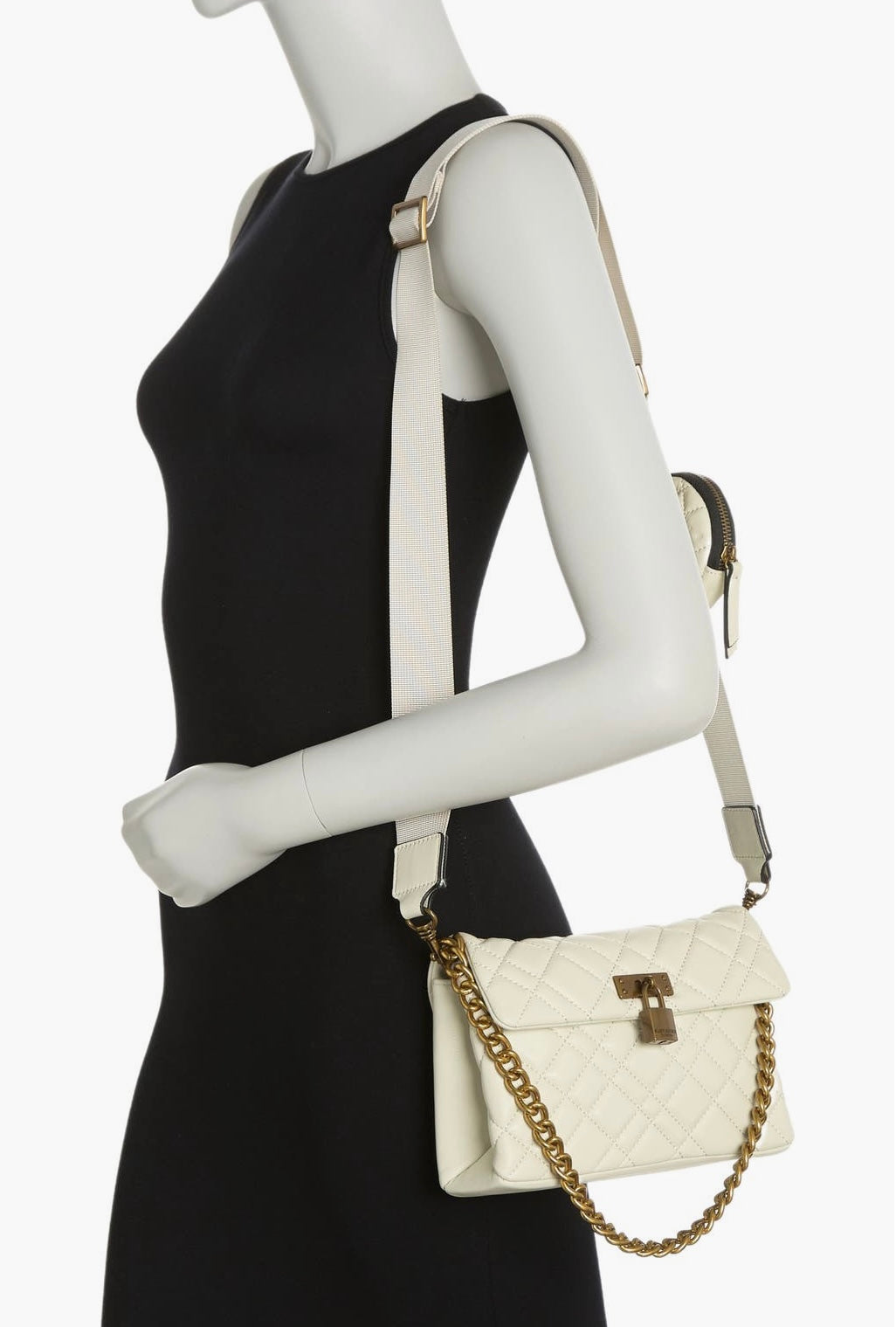 Kurt Geiger Brixton Lock convertible Crossbody bag/Krem rengi