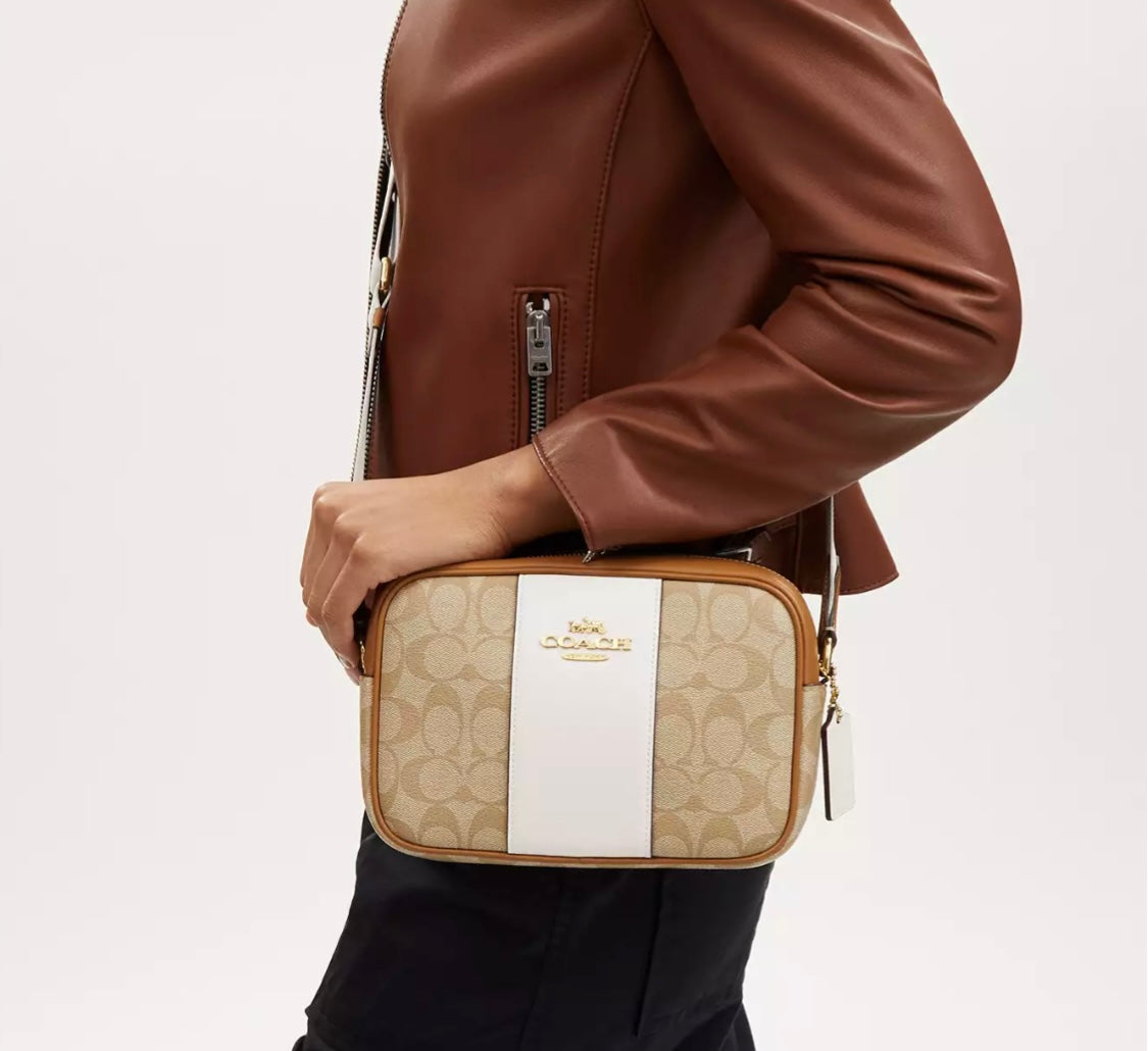 Jamie Camera Bag In Signature Canvas With Stripe