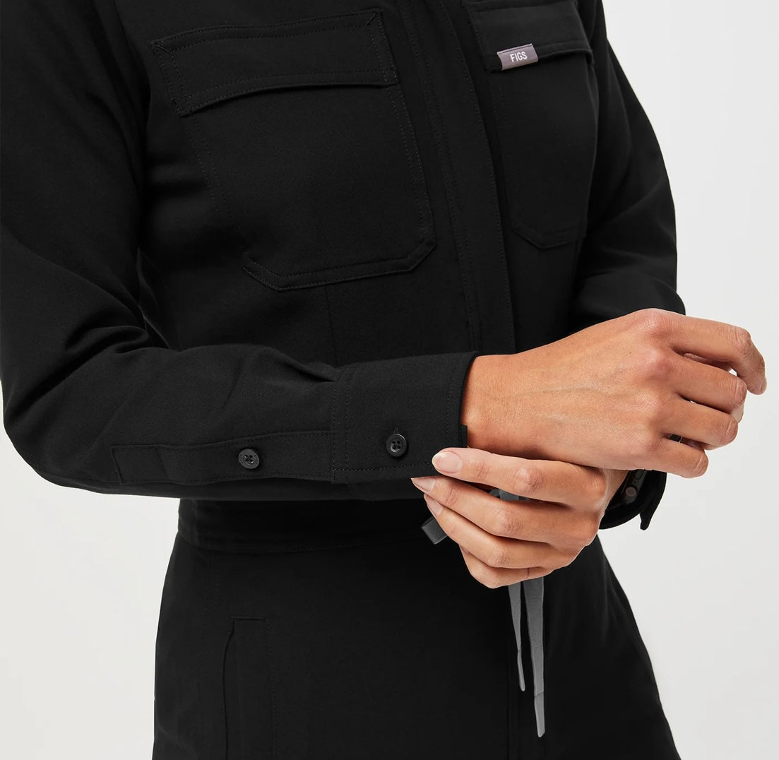Chantal Cargo ScrubJumpsuit / Black
