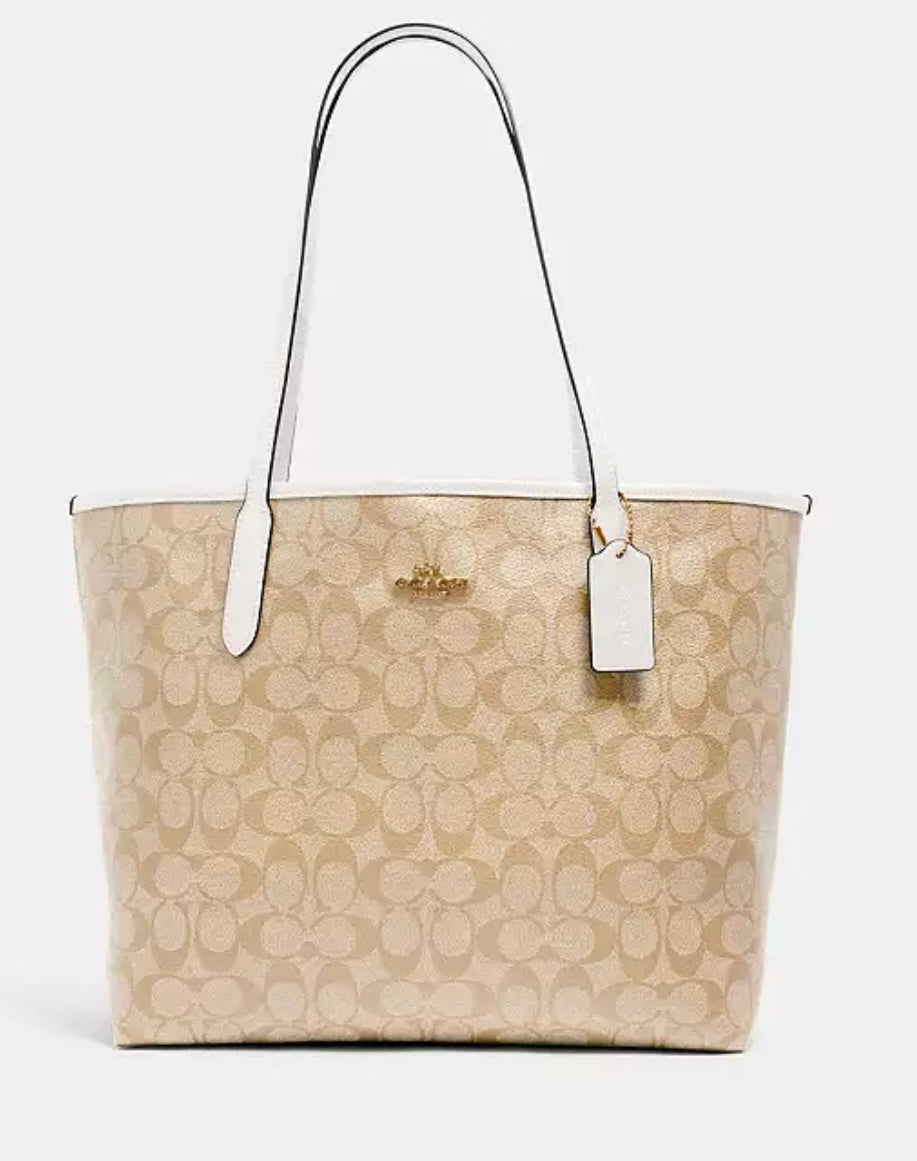 City Tote Bag In Micro Signature Canvas