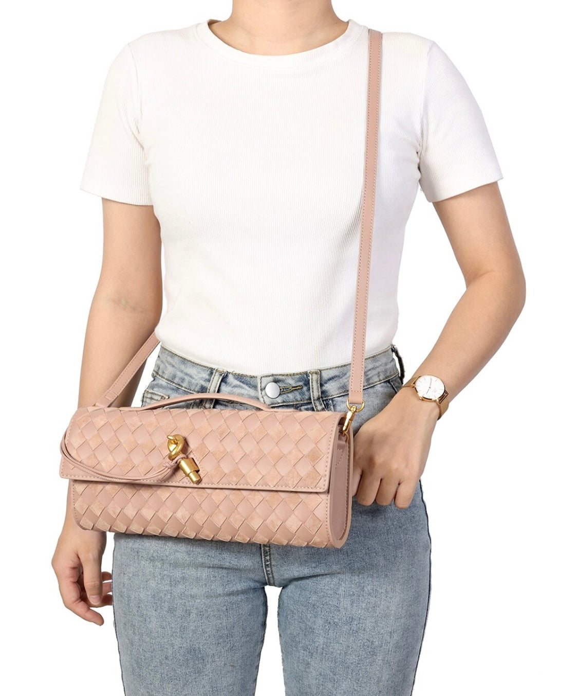 Hand woven clutch crossbody