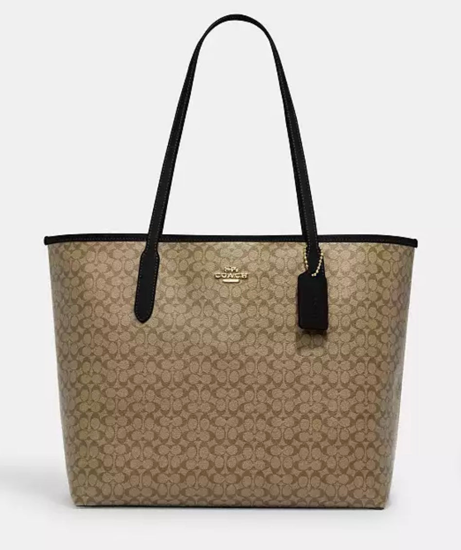 City Tote Bag In Micro Signature Canvas