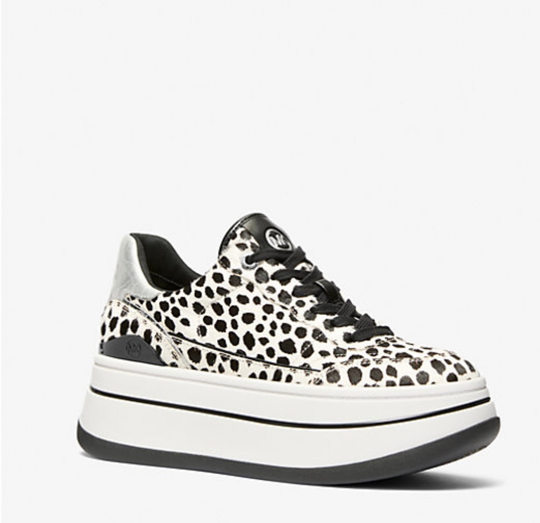 Mk Hayes Cheetah Print Calf Hair Platform Sneaker