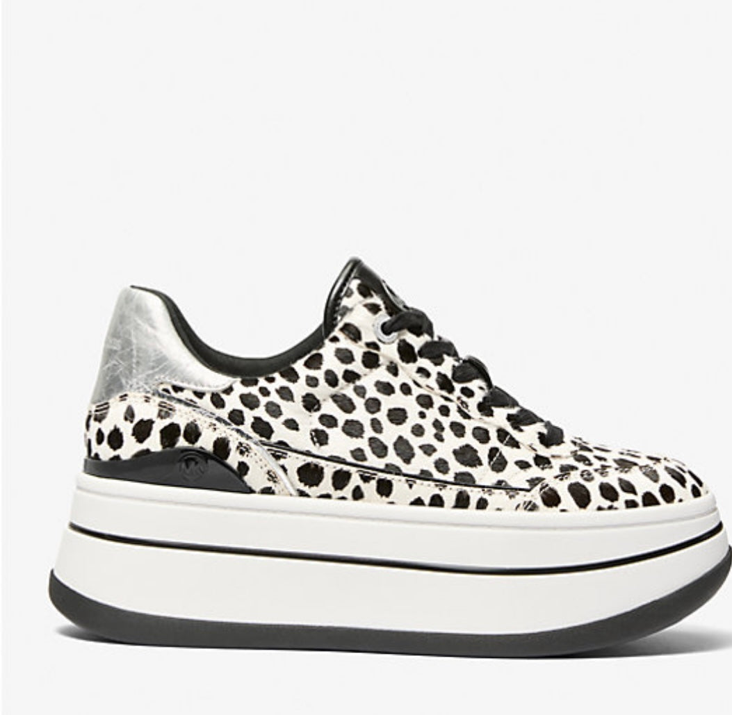 Mk Hayes Cheetah Print Calf Hair Platform Sneaker