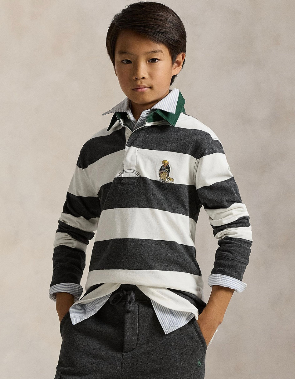 Genç bölümü ayıcıklı rugby sweatshirt