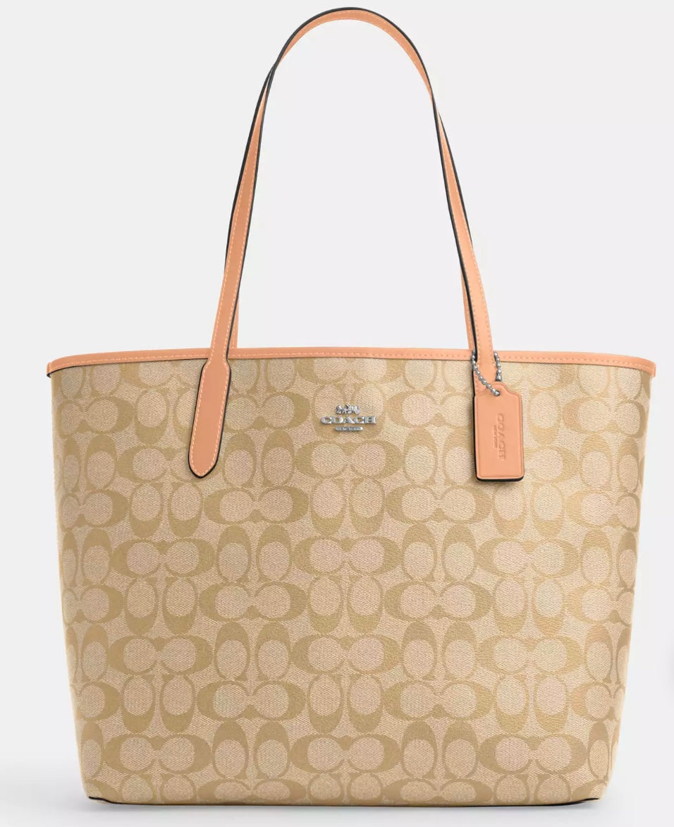 City Tote Bag In Micro Signature Canvas