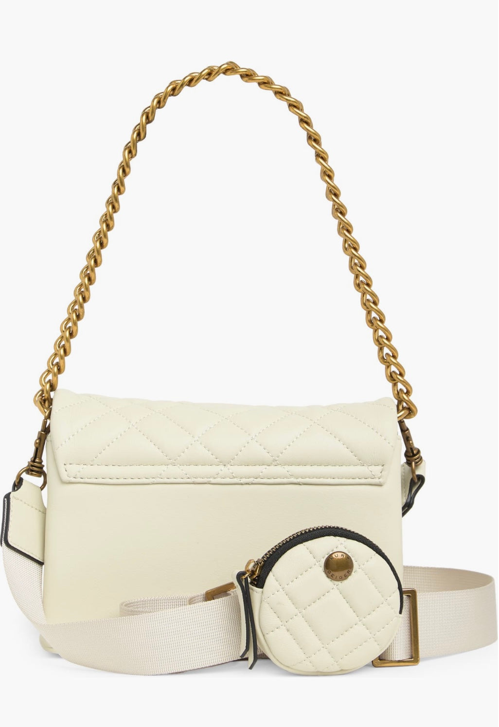 Kurt Geiger Brixton Lock convertible Crossbody bag/Krem rengi