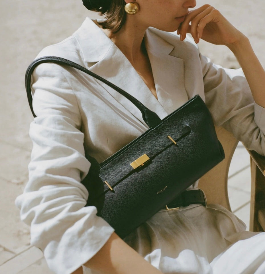 The New York Embossed Leather Shoulder Bag