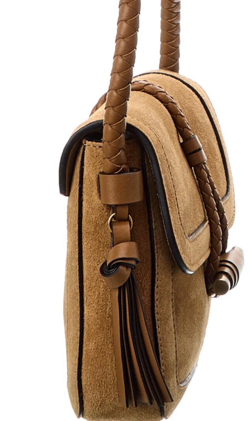 Vigo Flap Suede Shoulder Bag