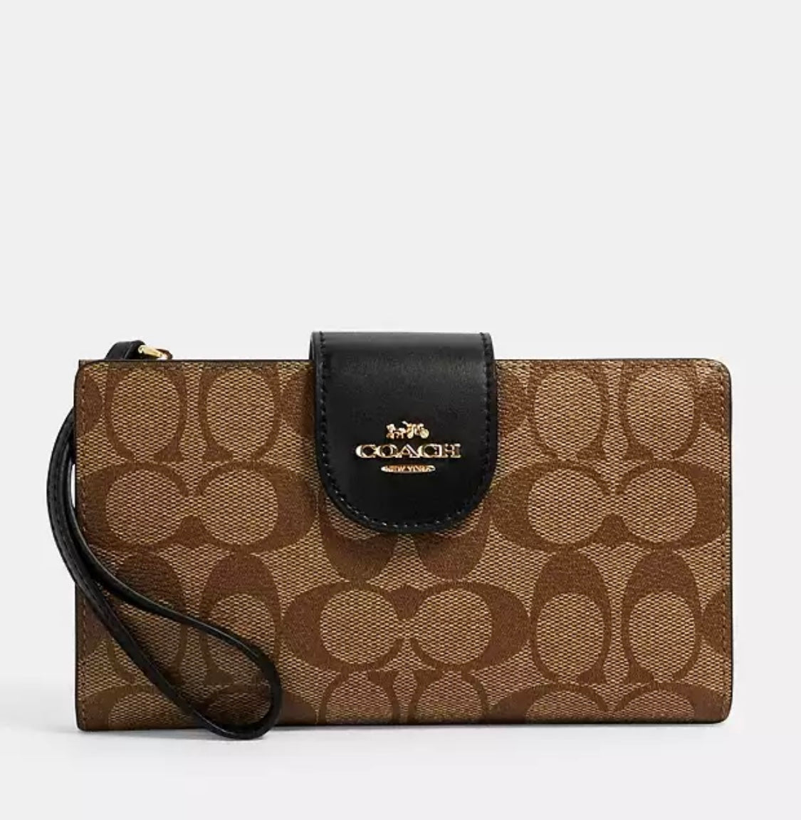 Phone Wallet In Colorblock Signature Canvas
