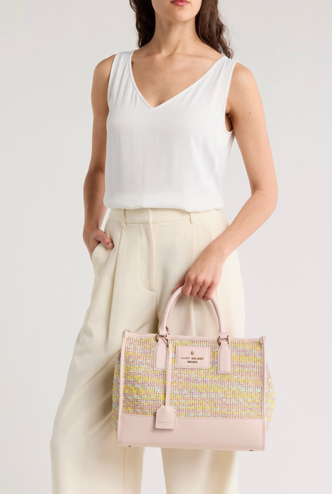 Kurt Geiger hasır tote bag