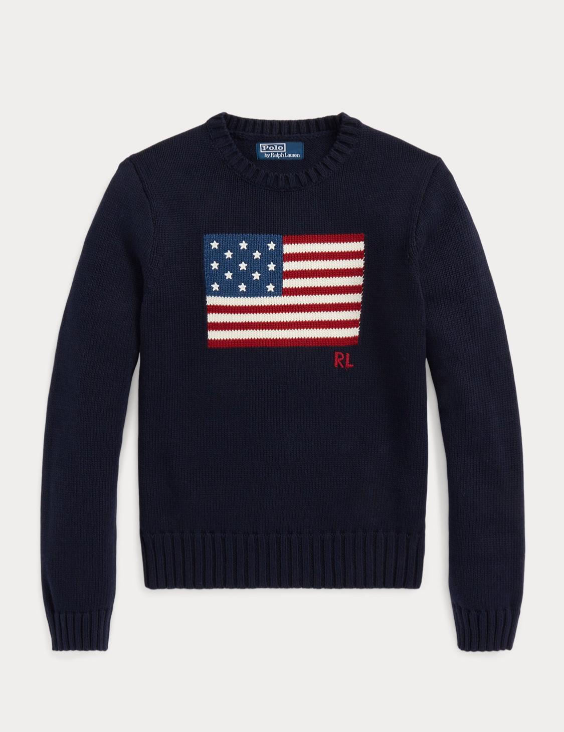 Genç bölümü Ralph Lauren bayraklı kazak