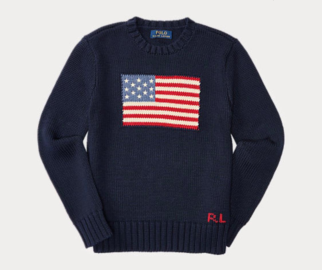 Genç bölümü Ralph Lauren bayraklı kazak