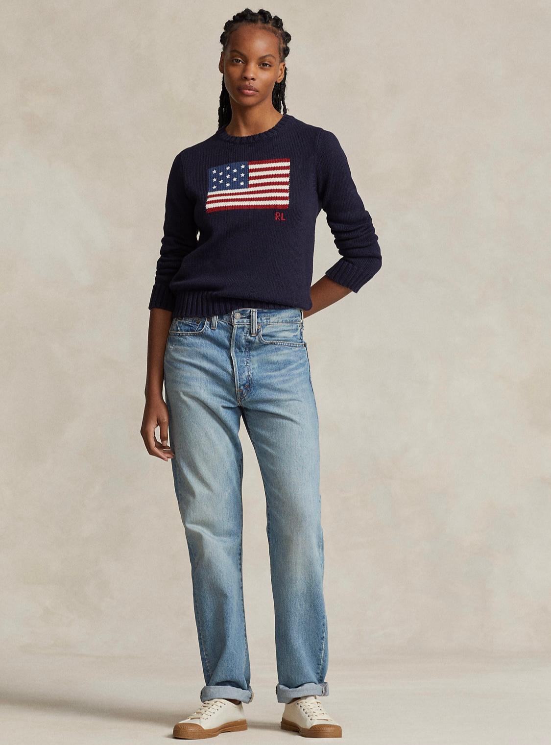 Genç bölümü Ralph Lauren bayraklı kazak