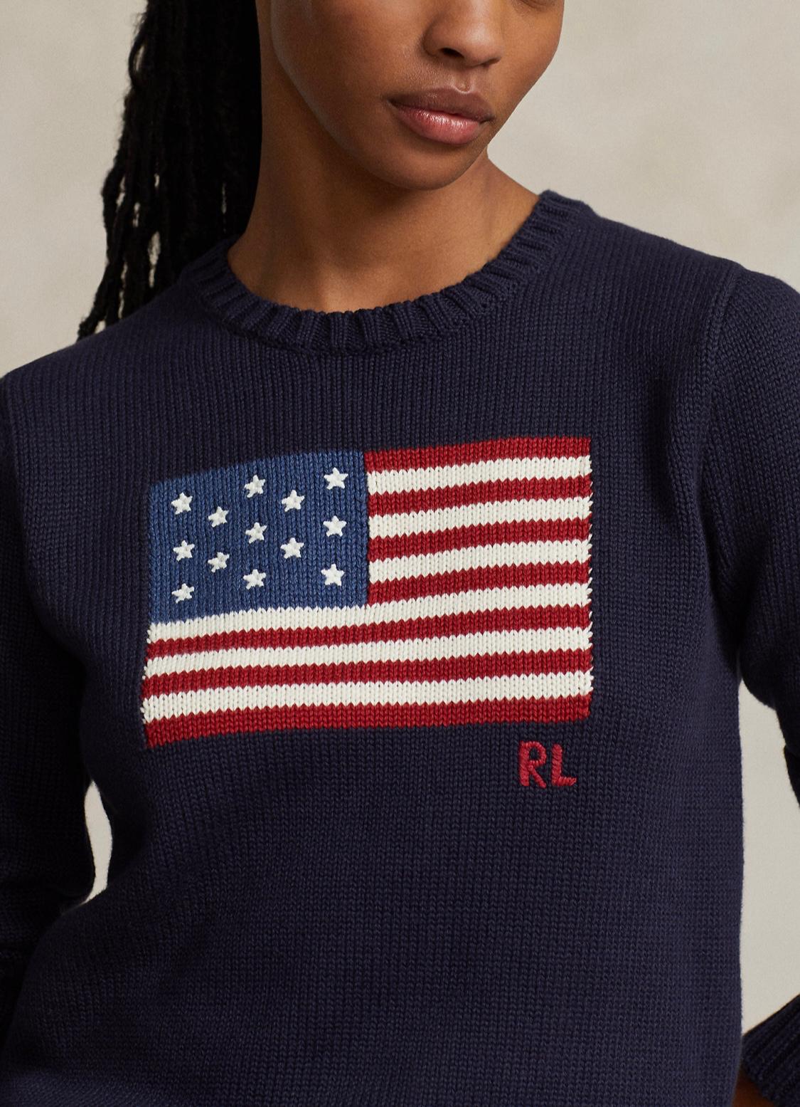 Genç bölümü Ralph Lauren bayraklı kazak