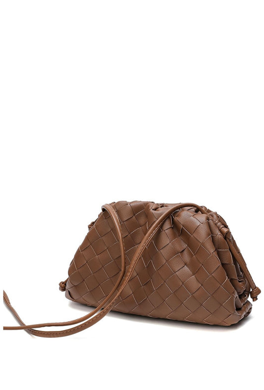 Woven Leather Clutch &Crossbody